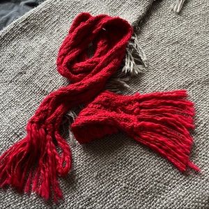 Red Hand-Made Winter Scarf